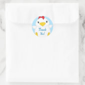 Chicken Baby shower Blue Boy Ronde Sticker (Tas)