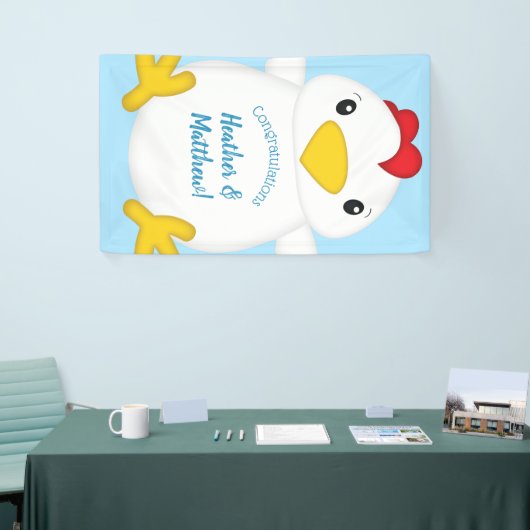 Chicken Baby shower Blue Boy Spandoek (Beurs)