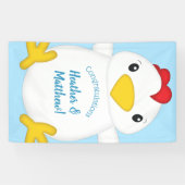 Chicken Baby shower Blue Boy Spandoek (Horizontaal)