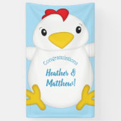 Chicken Baby shower Blue Boy Spandoek (Verticaal)