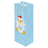 Chicken Baby shower Blue Boy Wijn Cadeautas (Achterkant Gekanteld)