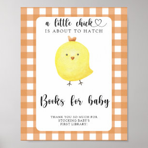 Chicken baby shower - boeken voor baby poster