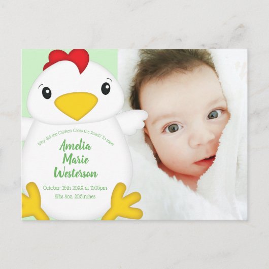 Chicken Baby shower Boerderij Briefkaart (Voorkant)