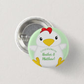 Chicken Baby shower Boerderij Ronde Button 3,2 Cm (Voorkant /achterkant)
