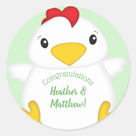 Chicken Baby shower Boerderij Ronde Sticker (Voorkant)