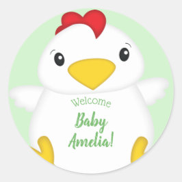 Chicken Baby shower Boerderij Ronde Sticker