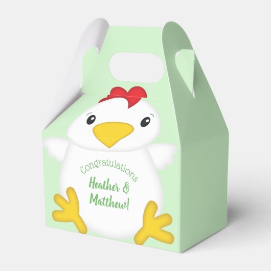 Chicken Baby shower Green Bedankdoosjes (Voorkant Zijde)