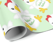 Chicken Baby shower Green Cadeaupapier (Rol Hoek)