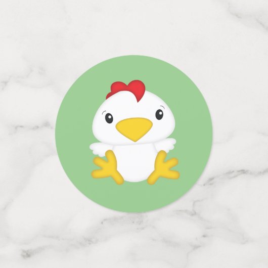 Chicken Baby shower Green Confetti (Kleine voorkant)