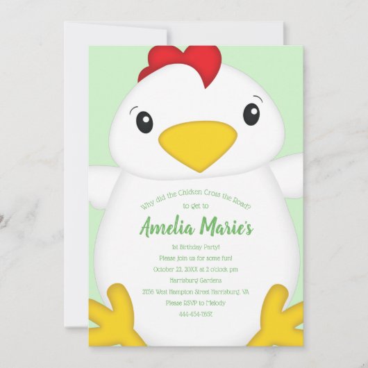 Chicken Baby shower Green Kaart (Voorkant)