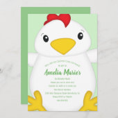 Chicken Baby shower Green Kaart (Voorkant / Achterkant)