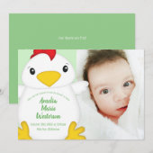 Chicken Baby shower Green Kaart (Voorkant / Achterkant)