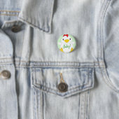 Chicken Baby shower Green Ronde Button 3,2 Cm (In situ)