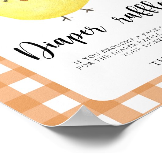 Chicken baby shower - luierverloting poster (Hoek)