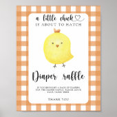 Chicken baby shower - luierverloting poster (Voorkant)