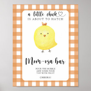Chicken baby shower - Momosa bar Poster