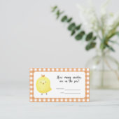 Chicken baby shower - raad eens hoeveel snoepjes informatiekaartje (Staand voorkant)