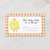 Chicken baby shower - raad eens hoeveel snoepjes informatiekaartje (Voorkant)
