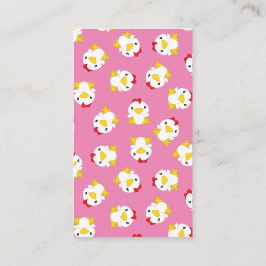 Chicken Baby shower Roze Boerderij Informatiekaartje (Achterkant)