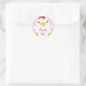 Chicken Baby shower Roze Boerderij Ronde Sticker (Tas)