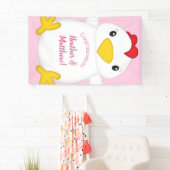 Chicken Baby shower Roze Boerderij Spandoek (Insitu)