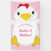 Chicken Baby shower Roze Boerderij Spandoek (Verticaal)