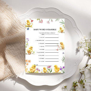 Chicken Baby woord scramble baby shower spel