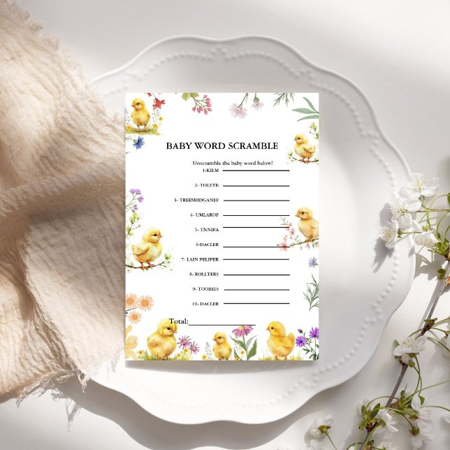 Chicken Baby woord scramble baby shower spel (Creator heeft geüpload)