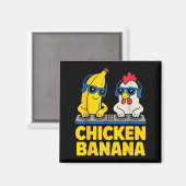 Chicken Banana Dj  Magneet (Voorkant / Achterkant)