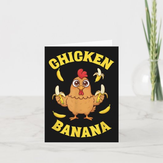 Chicken Banana Funny Kaart (Voorkant)