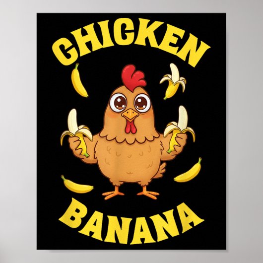 Chicken Banana Funny Poster (Voorkant)