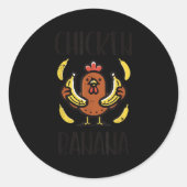 Chicken Banana Schattige Song Dans Fruit Kinder Je Ronde Sticker (Voorkant)