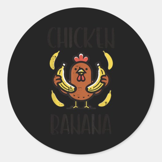 Chicken Banana Schattige Song Dans Fruit Kinder Je Ronde Sticker (Voorkant)