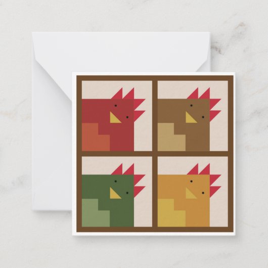 Chicken Barn Quilt Notecards Notitiekaartje (Voorkant)