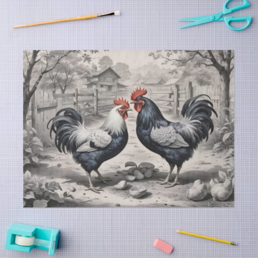 Chicken Barnyard Design Tissuepapier (Craft)