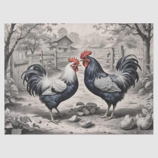 Chicken Barnyard Design Tissuepapier (Voorkant)