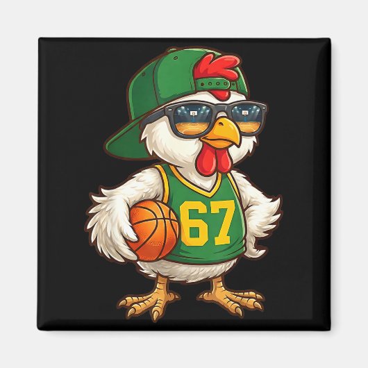 Chicken Basketball 67 Gen Alpha Slang Srts Men Boy Magneet (Voorkant)
