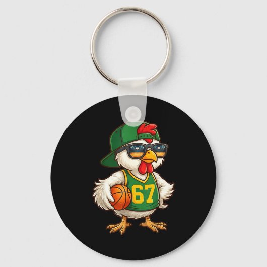 Chicken Basketball 67 Gen Alpha Slang Srts Men Boy Sleutelhanger (Voorkant)