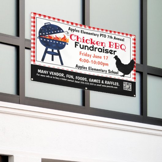 CHICKEN BBQ Fundraiser PTO PTA Kerk Banner (Buitenkant Gebouw)