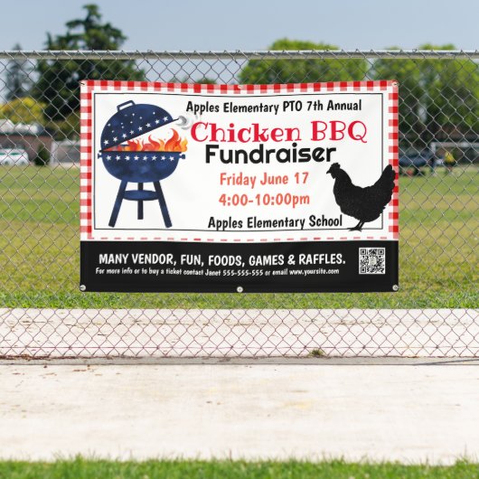 CHICKEN BBQ Fundraiser PTO PTA Kerk Banner (Insitu)