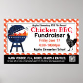 CHICKEN BBQ Fundraiser PTO PTA Kerk Banner Poster (Voorkant)