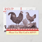  Chicken BBQ RSVP Response Kaart (Voorkant / Achterkant)