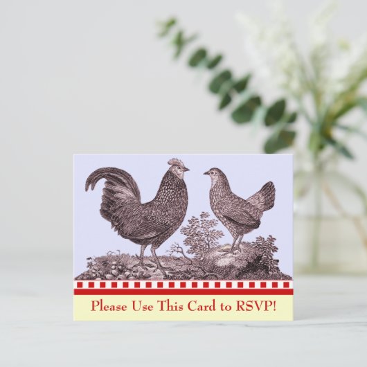  Chicken BBQ RSVP Response Kaart (Staand voorkant)