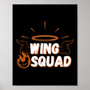 Chicken BBQ Wings Squad Familie Party Wing Lovers Poster
