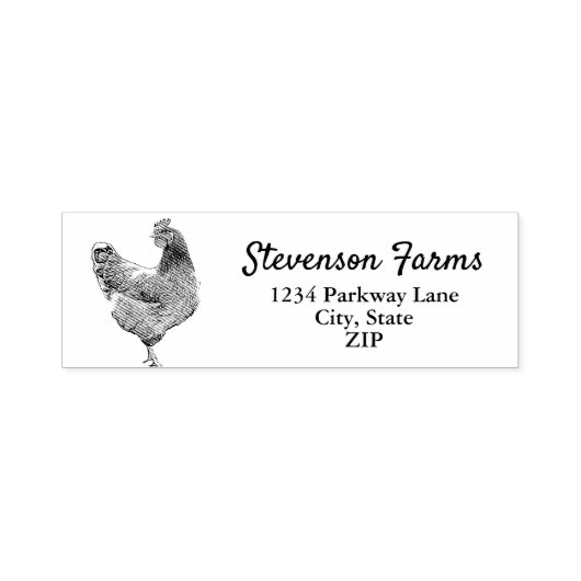 Chicken Bird Boerderij Small Business Retouradres Zelfinktende Stempel (Design)