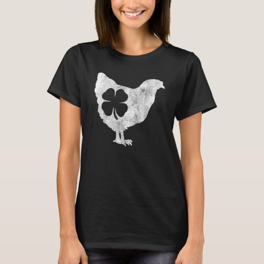 Chicken Bird Hen Shamrock St Patrick's Day Saint P T-shirt (Voorkant)