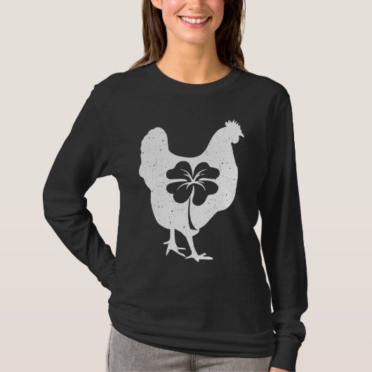Chicken Bird Hen Shamrock St Patricks Day Saint Pa T-shirt (Voorkant)