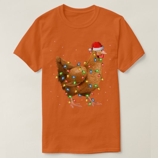 Chicken Bird Lover Xmas Lights Santa Chicken Chris T-shirt (Design voorkant)