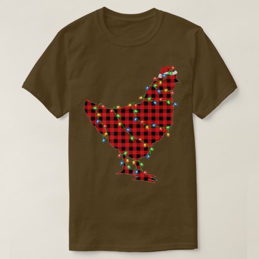 Chicken Bird Xmas Licht Red Buffalo Plays Chicken T-shirt (Design voorkant)