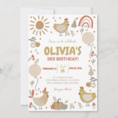 Chicken Birthday Invitation Herfst Party Nodig hen Kaart (Voorkant)